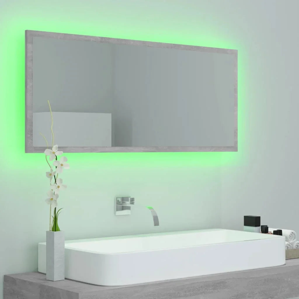 LED bathroom gray concrete 100x37cm acrylic, modern Dressing room furniture girl bedroom bedside cabinet storage vanity wardrobe - view 4
