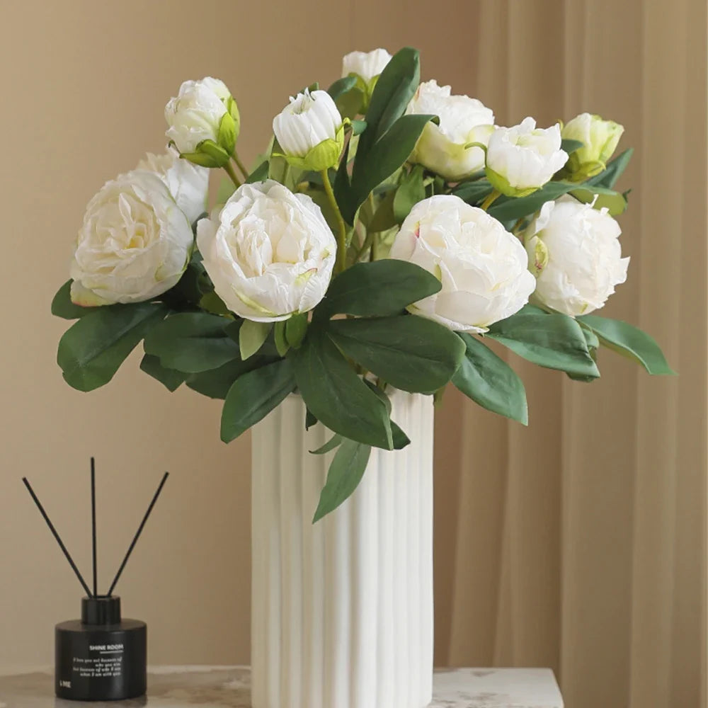 Large artificial silk peony flowers for wedding decorations
