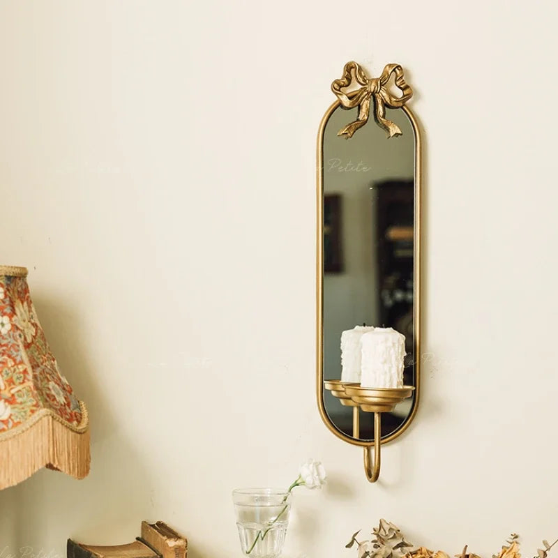 Antique wall mirror in iron elegant hanging decoration for interior - view 2