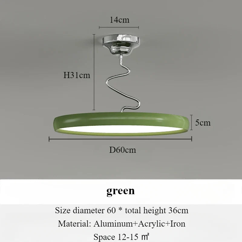 Modern light simple Nordic style aluminum with LED lights - Green-D60cm / 3 couleurs