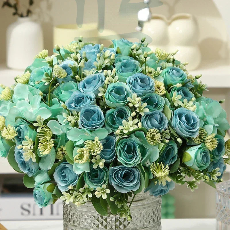 Artificial silk hortensia bouquet for elegant decoration