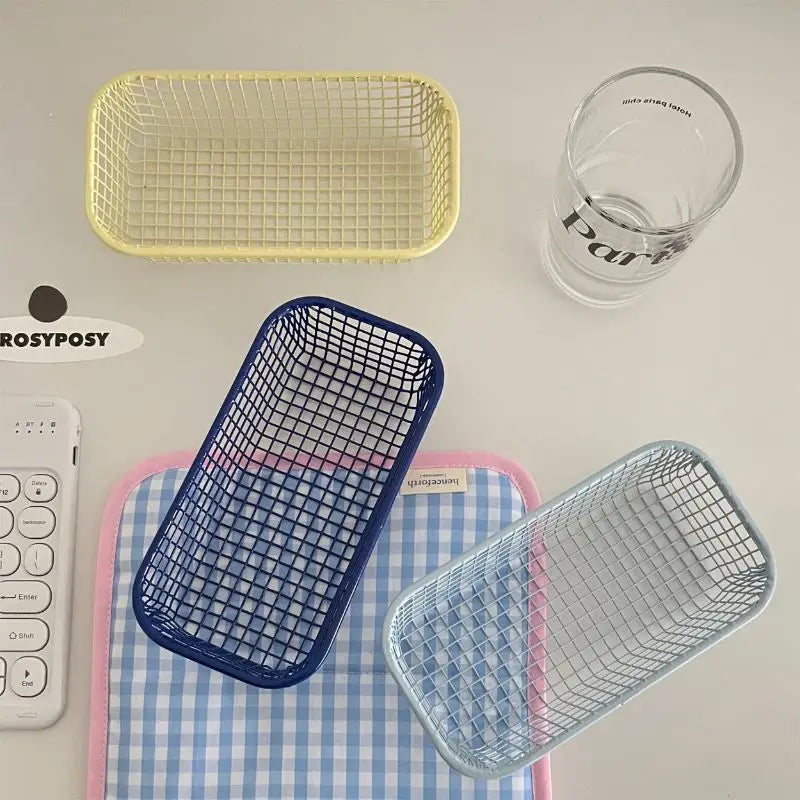 Metal storage basket for desktop and makeup - view 4