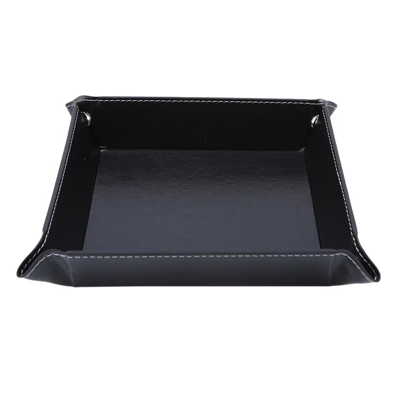 Foldable leather top for various storage and accessories - Black