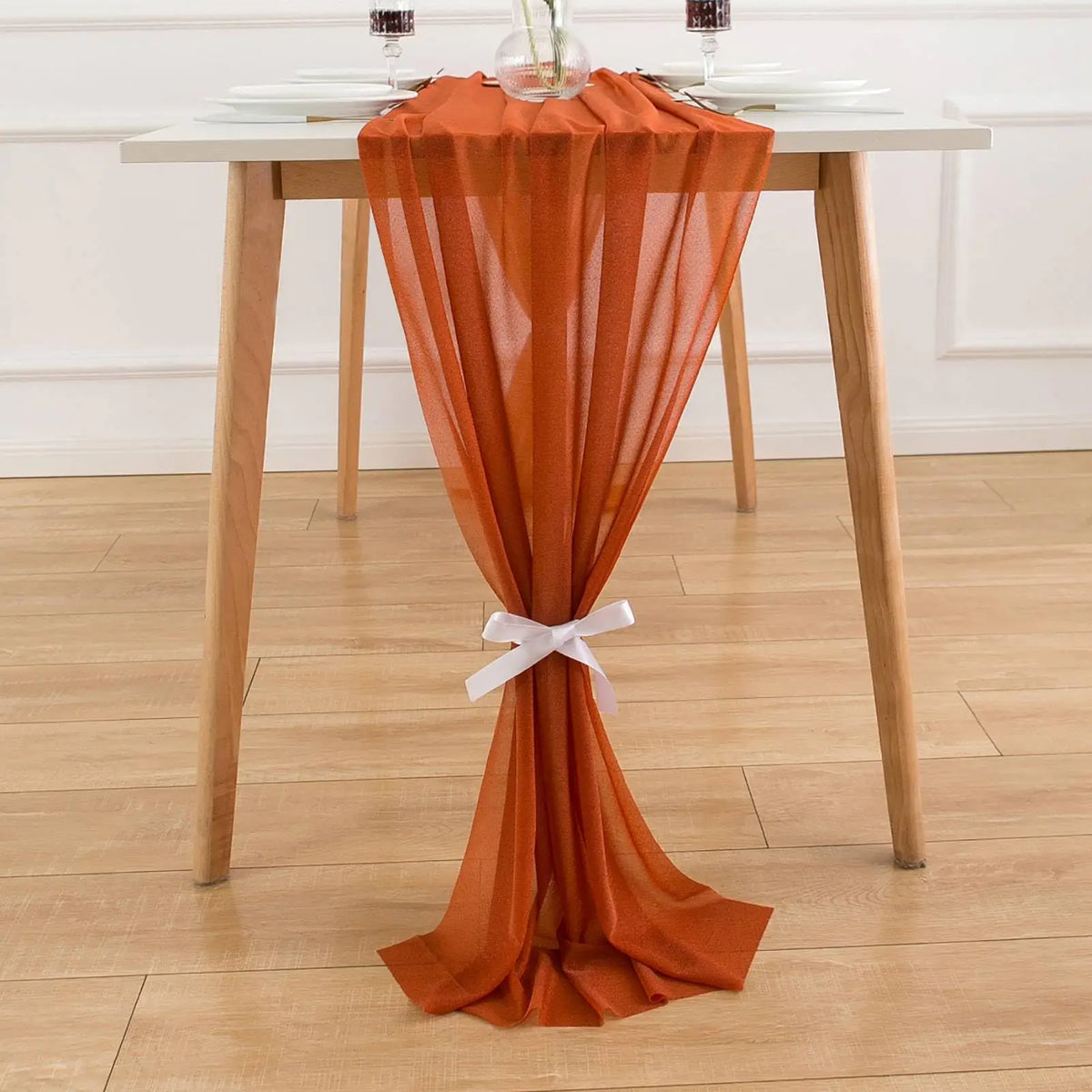 Set of 4 Sheer Muslin Table Runners for Event Hospitality - view 4