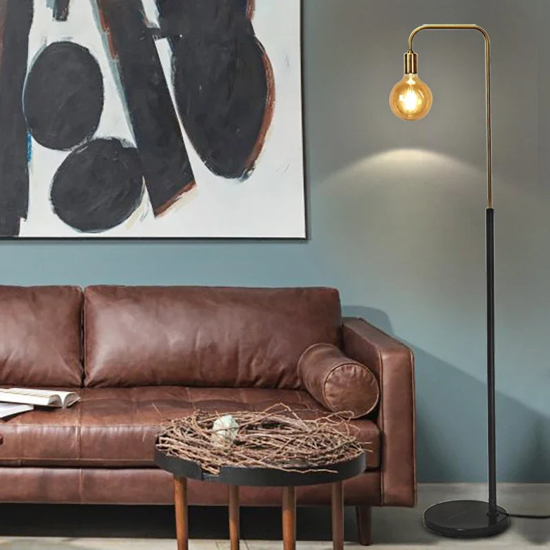 Retro brass floor lamp led minimalist creative design - view 3