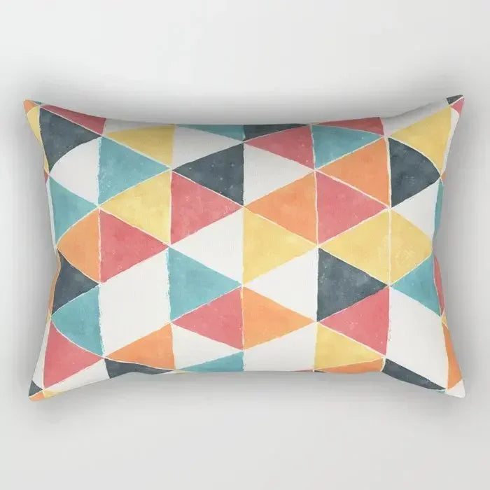 Reversible Abstract Geometric Lumbar Pillow, Design 2