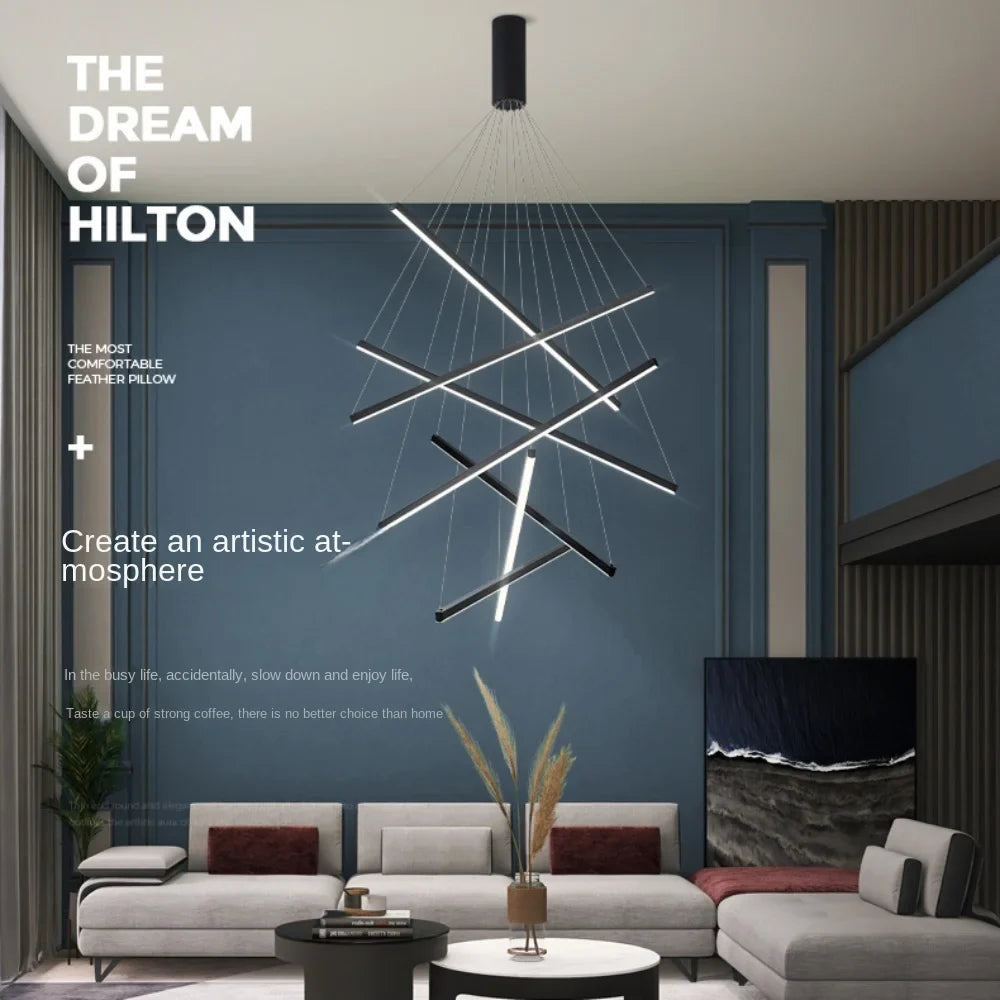 Modern Design Single LED Ceiling Light, Penthouse Lobby Duplex Corridor Hotel Lobby Living Room Ceiling Decoration Chandelier
