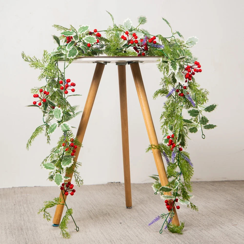 Artificial plants for Christmas decoration garland suspended festive
