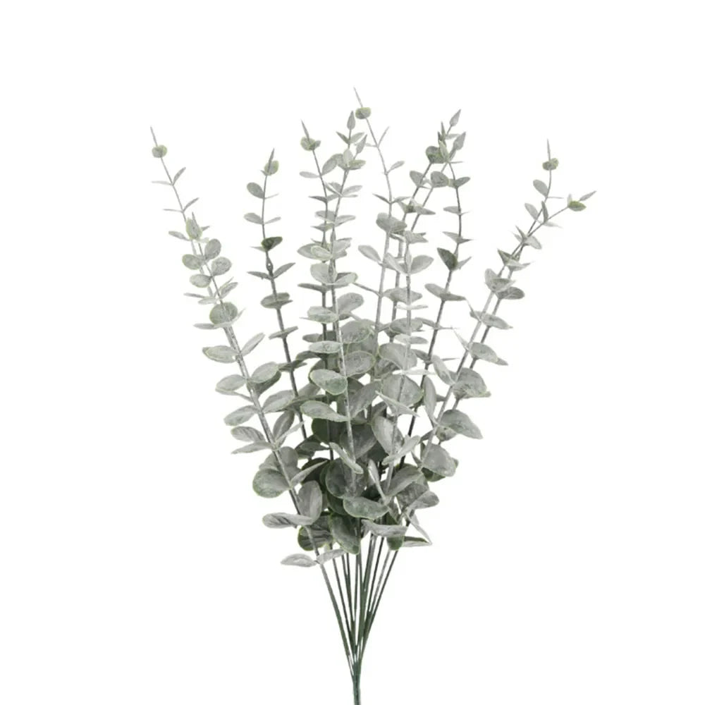 Set of 5 Artificial Eucalyptus Stems for Floral Decor, Design 1 - Eucalyptu grey green / 5 pieces