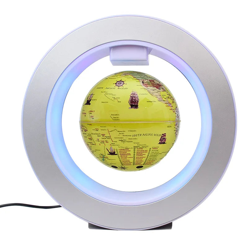 Magnetic invitation globe decoration living room black technology new high-end decorative gifts with hand gifts, - Yellow