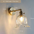 Modern wall sconce in glass and vintage brass adjustable - A2 / Bulb Not Included