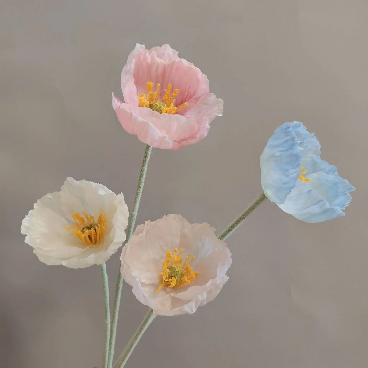 Artificial flower branch poppy for decoration and DIY