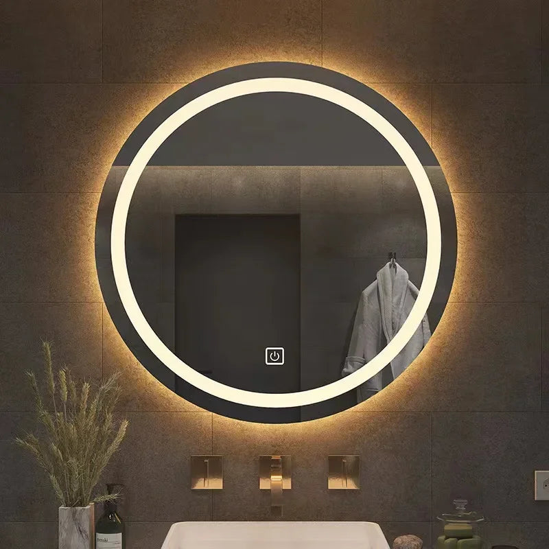 31-Inch Round LED Makeup Mirror with Fog-Free Tri-Color Light - view 5