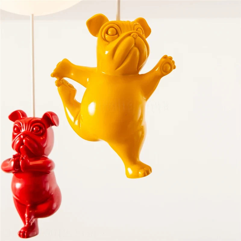 Creative animal dog ceiling lamp in resin for fun decor - view 3