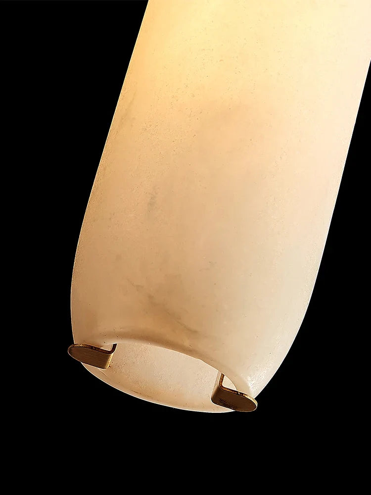 Modern chandelier in natural marble and minimalist copper for decoration - view 4