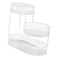 Countertop Fruit Basket Metal Wire Storage Basket, Counter Serving Tray Space Saver Serving Stand Vegetables Storage Rack - WHITE