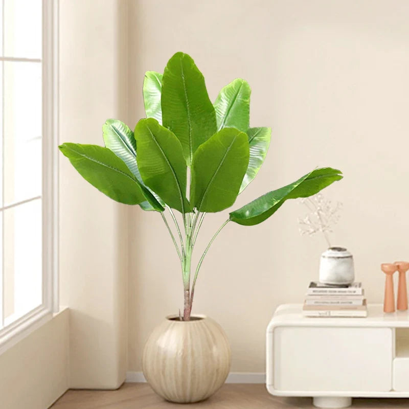 Large artificial banana plants for interior and exterior decoration