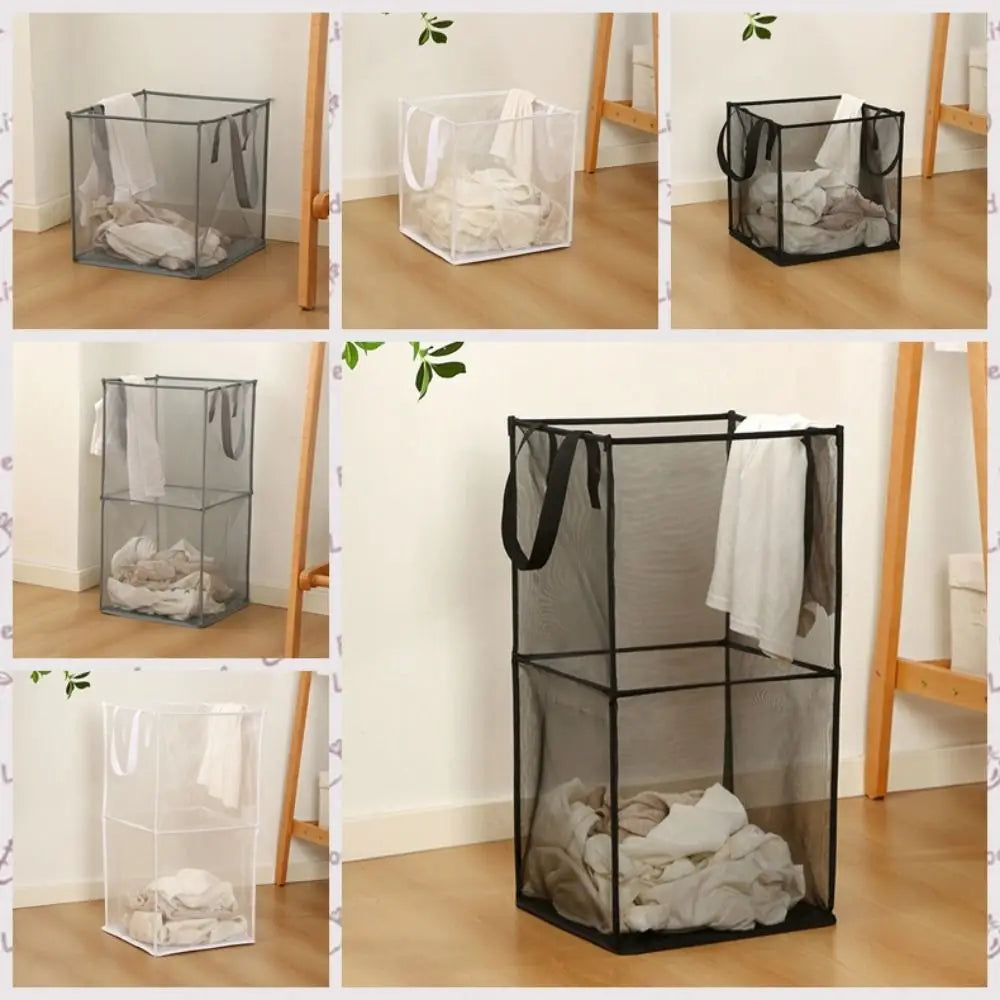 Large capacity foldable linen basket with handles