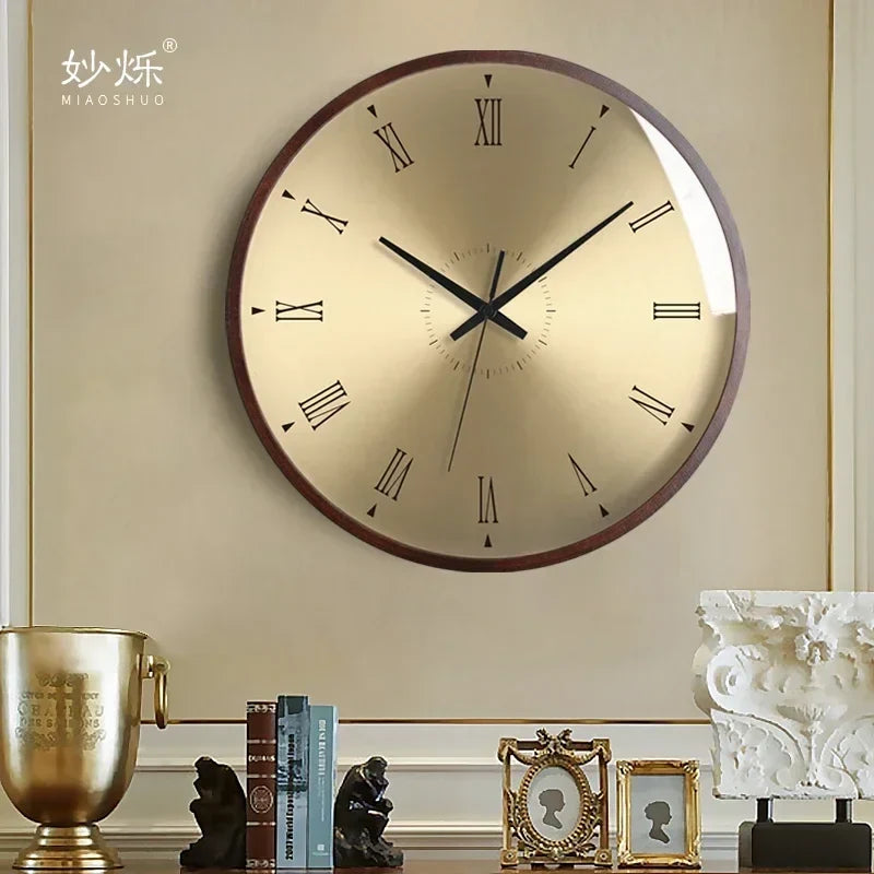 Modern design wall clock in wood silent luxury decorative gifts ideas - view 5