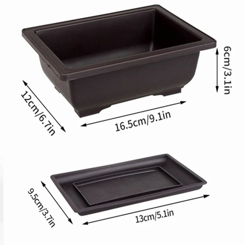 Rectangular flower pots imitation clay for outdoor garden - Rectangular Tray with Switch / As Shown In Photo