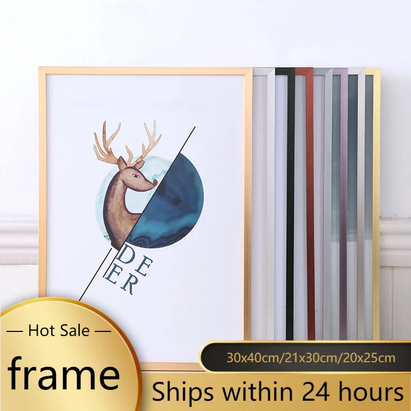Metal wall picture frame for interior decoration