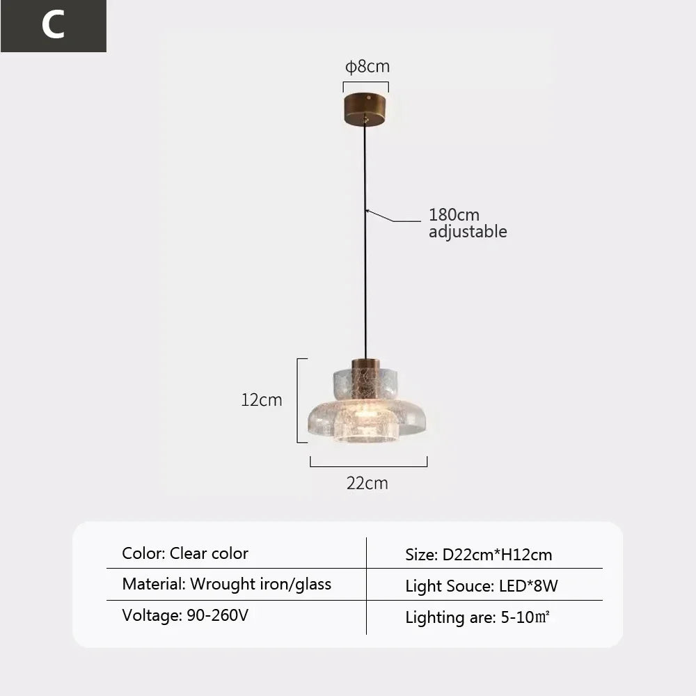 LED glass back pendant light for modern lighting and elegant atmosphere - CT / Warm Light