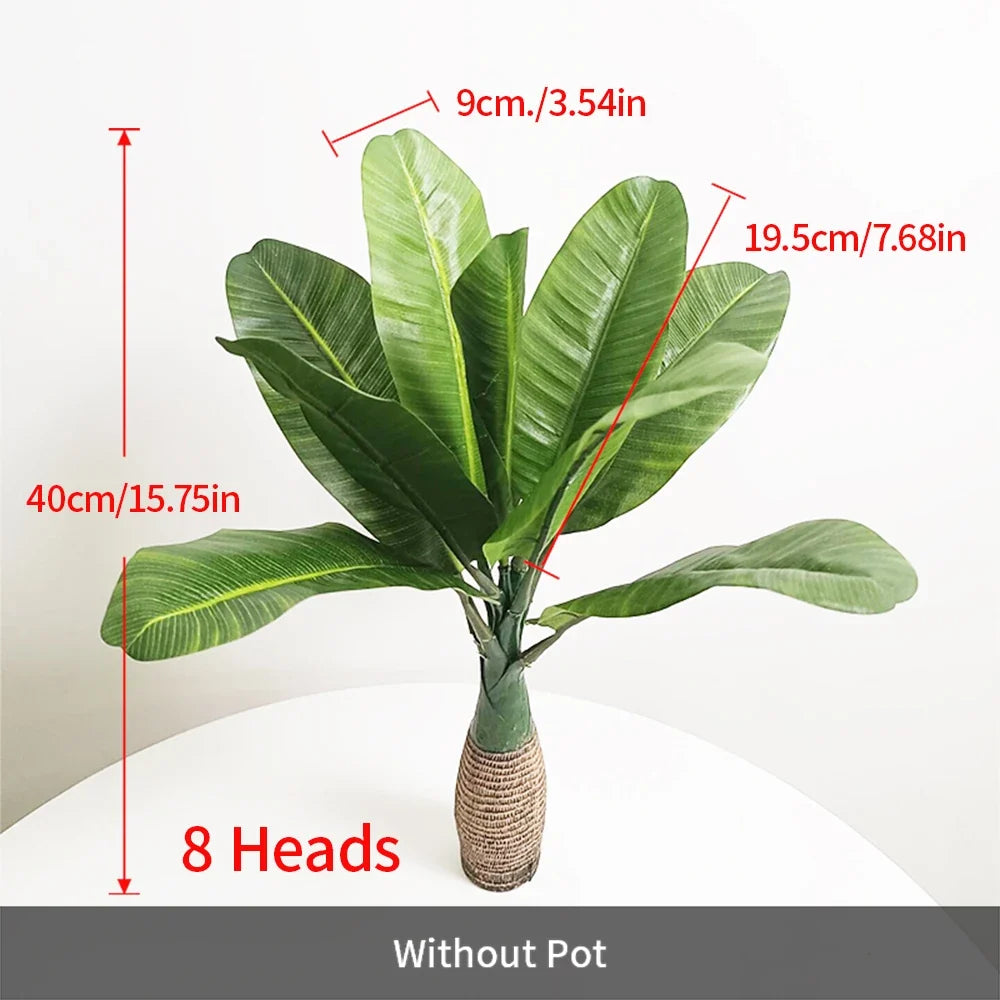 Tropical artificial banana pot for interior and exterior decoration - A 8 Heads / 40cm No Pot