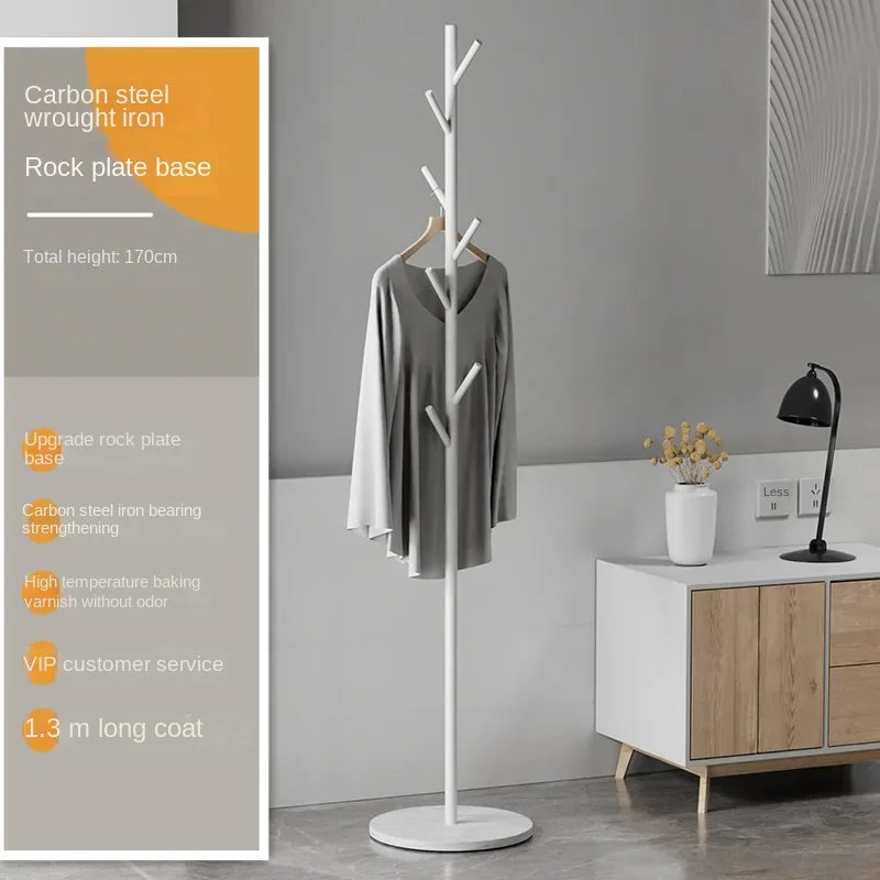 Floor To Floor Bedroom Light Luxury Rock Plate Base Metal Hanger, Marble Scarf and Bag Rack for Entering The Home Coat Rack - Style3