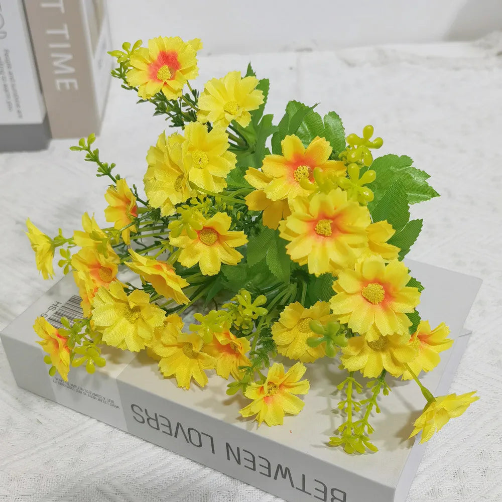Uv-resistant artificial flower set for outdoor decoration - Dark Yellow
