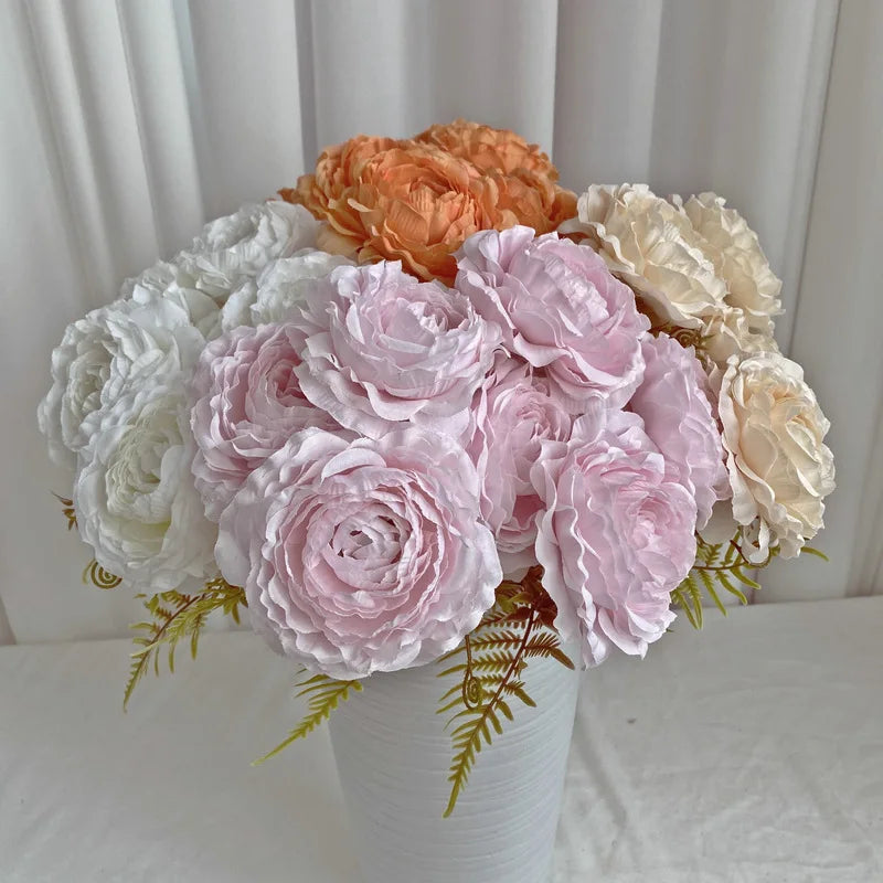 Artificial silk peonies bouquet for floral decoration - view 4