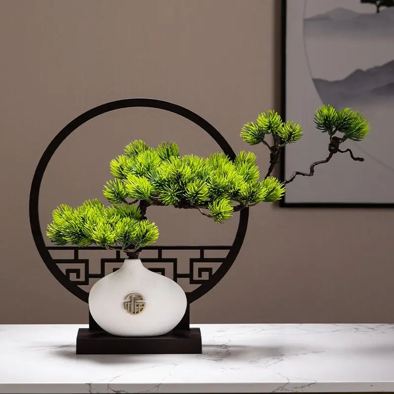 Bonsai pine table ornament for modern decoration