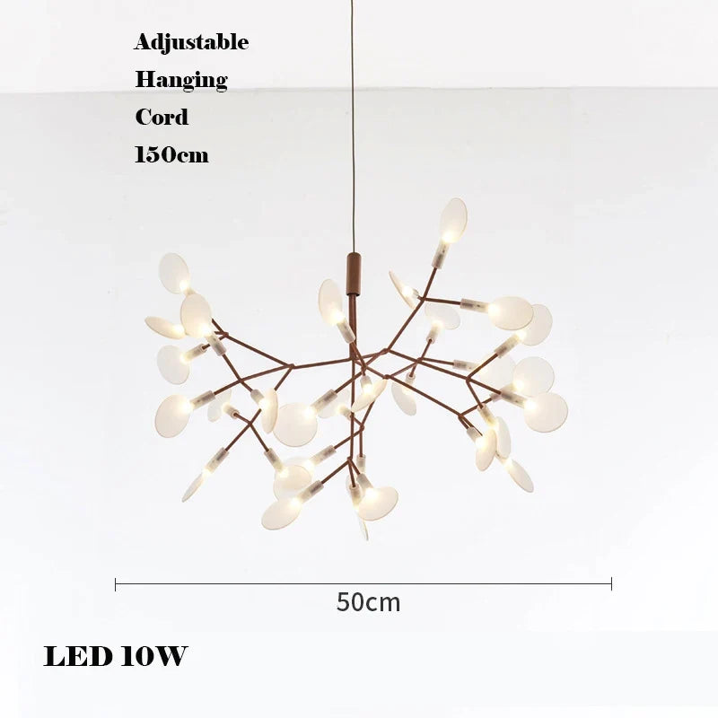 Creative LED chandelier in stainless steel and acrylic for interior decoration - Dia50cm A / Rose Gold / Dimmable