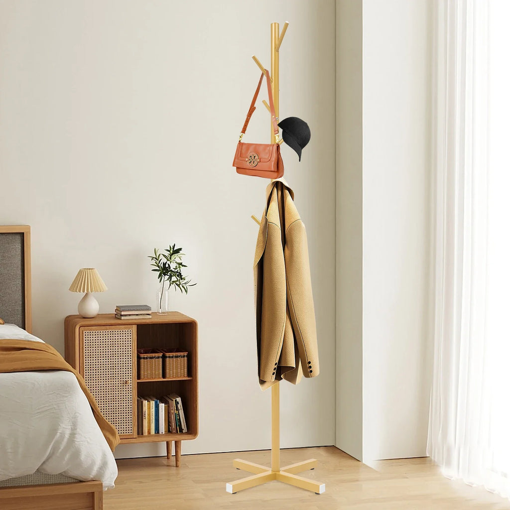 Self-supporting metal coat holder with 7 hooks for entry - view 4