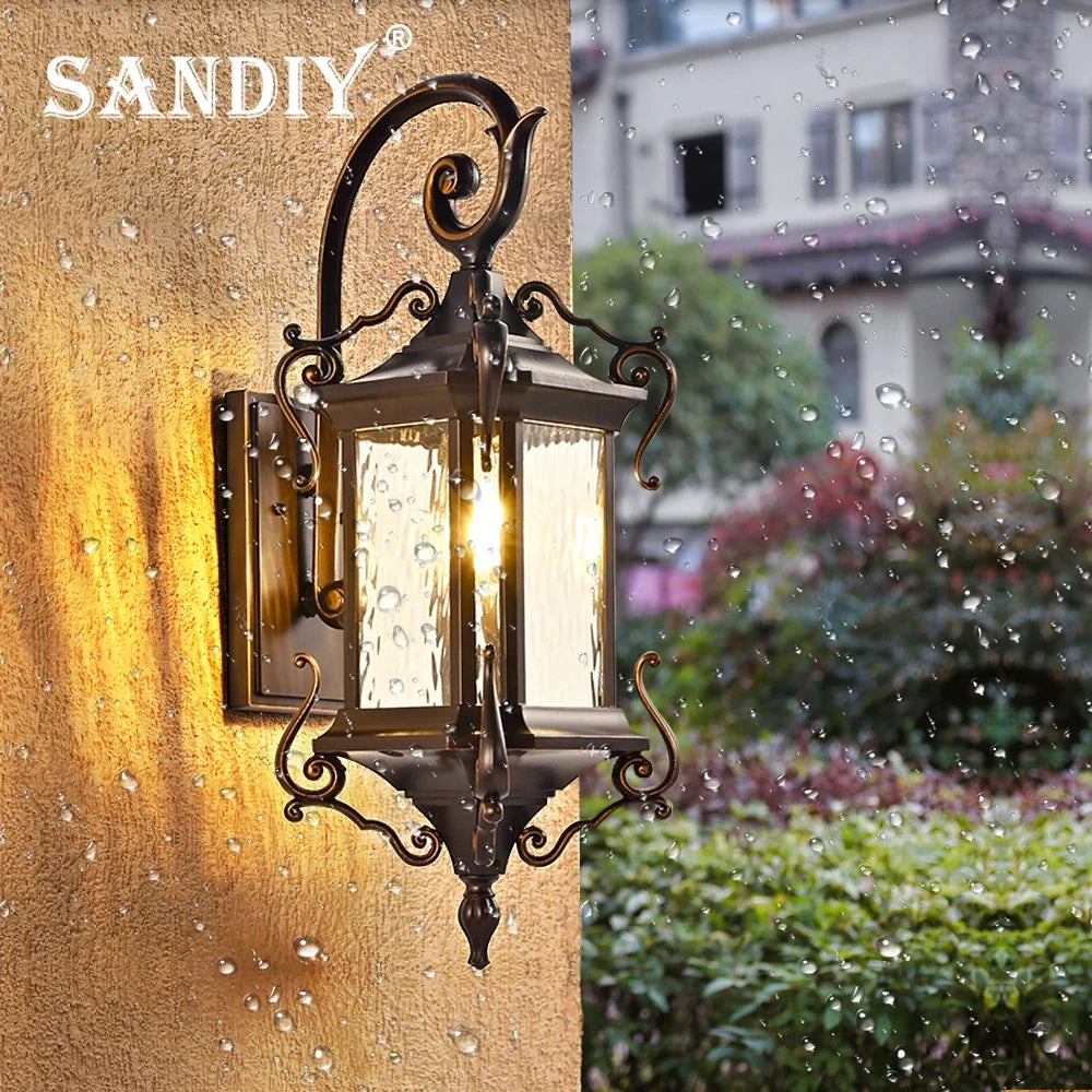 Outdoor retro wall sconce for garden lighting and patio - view 4