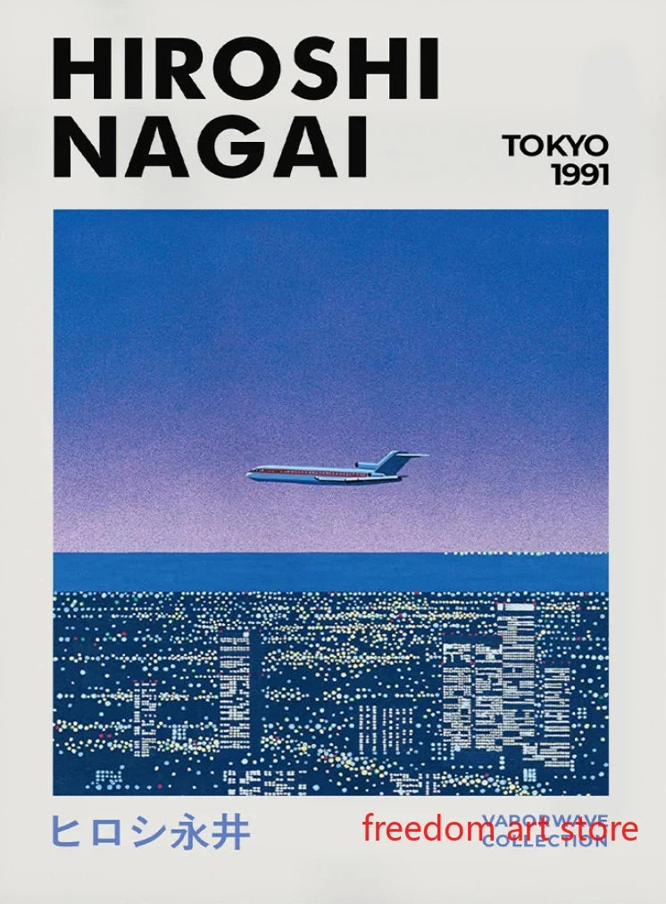 Hiroshi Nagai Vintage 80s Vaporwave Pop Art Poster - 13X18cm Unframed