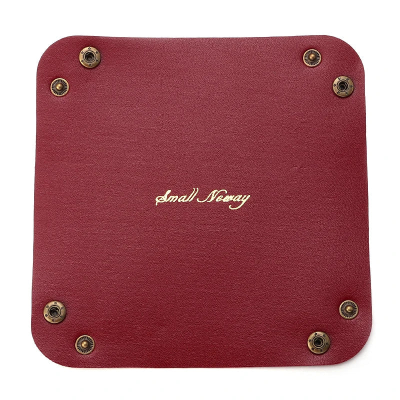 Leather Desk Storage Box, Multicolor Palette - Red Wine