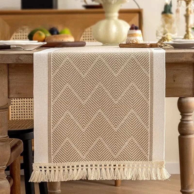 Waterproof table runner polyester geometric pattern decoration - 35x120cm