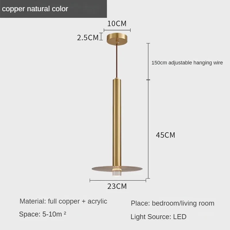 Modern creative minimalist chandelier for long bar table - Gold-D 23cm / 3 modifiables
