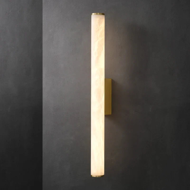 Minimalist wall sconce in marble and modern copper design elegant