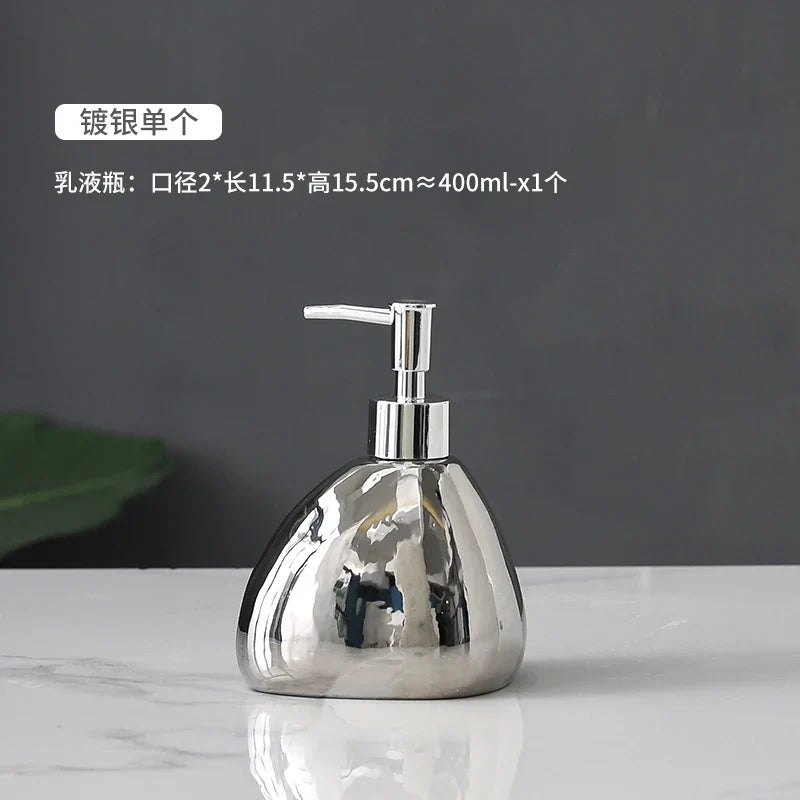 Ceramic bathroom accessories for interior decoration - Silver Dispenser