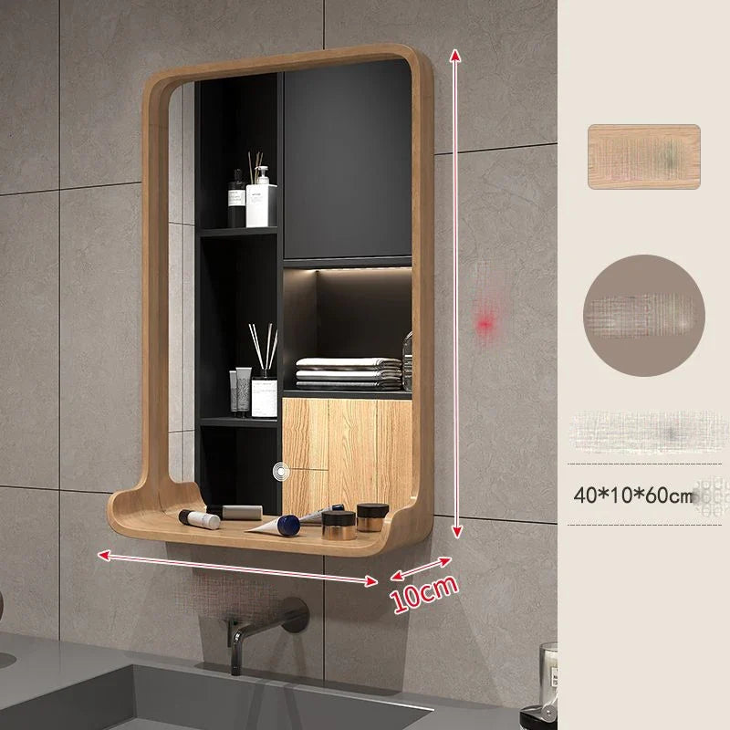 Nordic solid wood mirror for hanging bathroom - Color 1