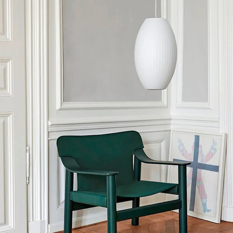 Scandinavian designer silk pendant light for elegant interior