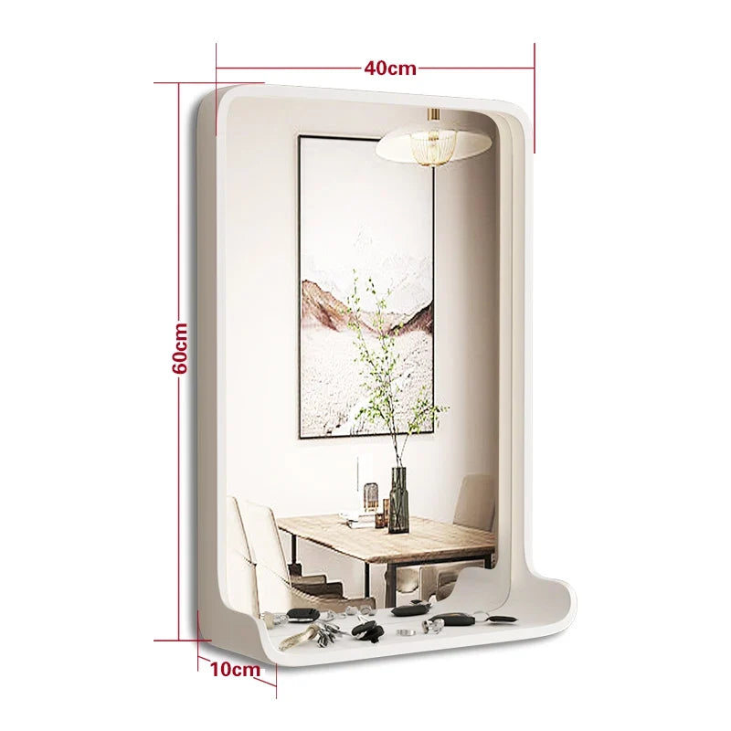 Solid wood mirror with led lighting and wall mounting - 40 60CM 2