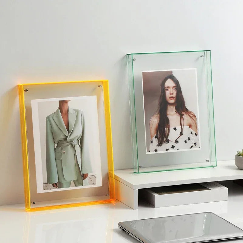 Acrylic photo frame ins decoration wall table transparent