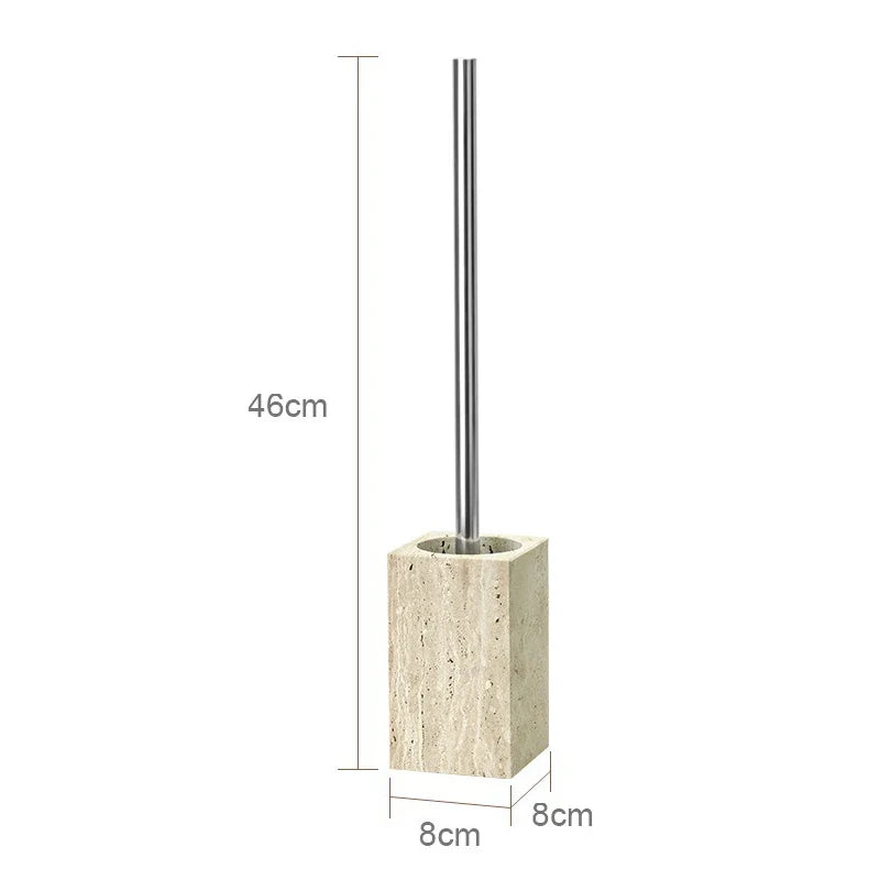 Elegant set of accessories in travertine for the bathroom - Toilet brush A