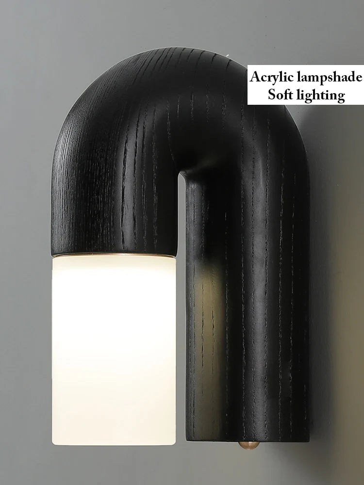Vintage wooden and acrylic wall sconces for interior decoration - view 5
