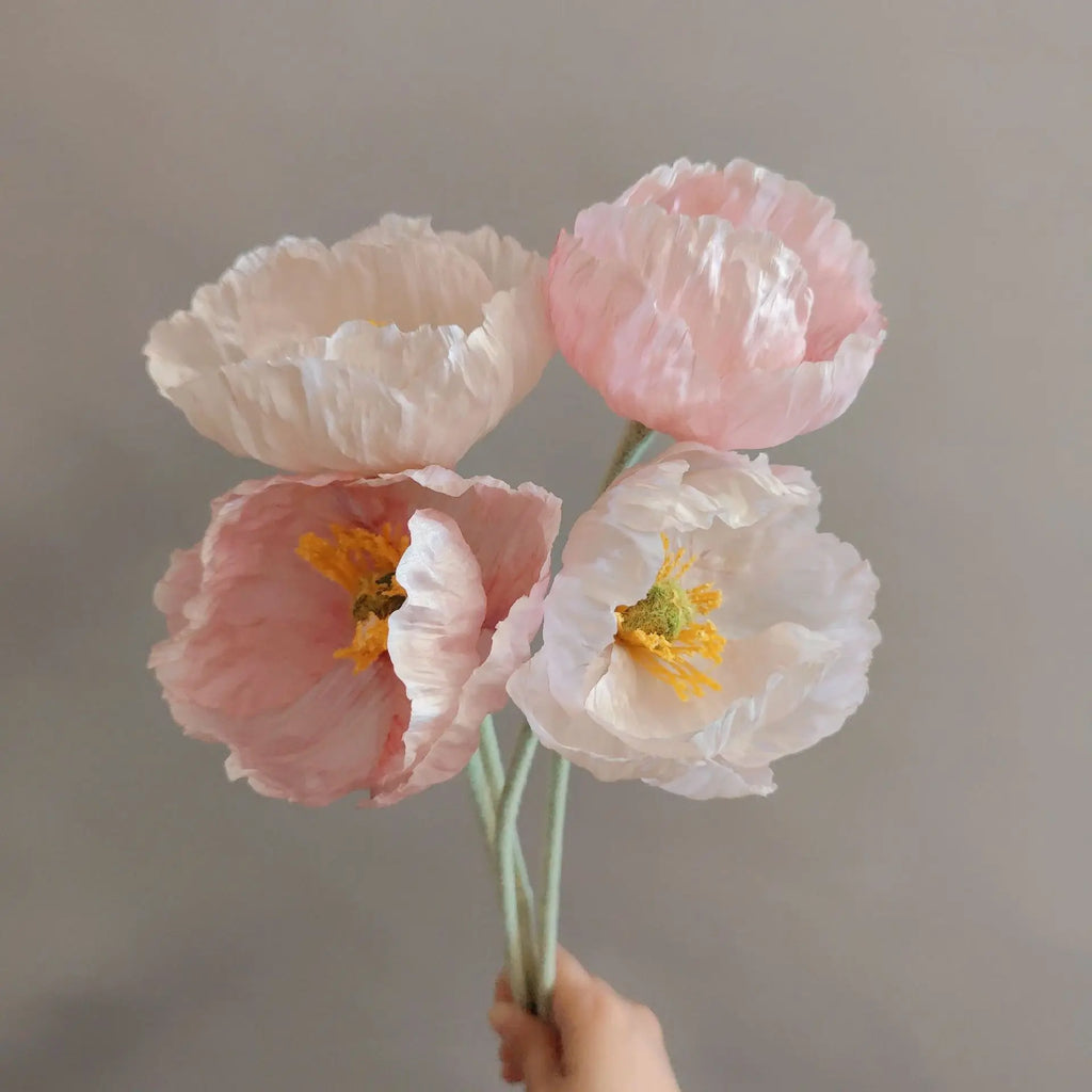Artificial flower branch poppy for decoration and DIY - view 4