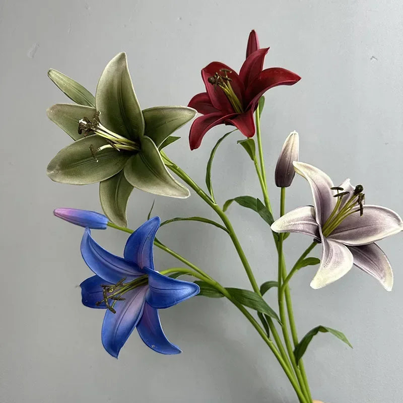 Artificial lys branch floral decoration for interior - view 6