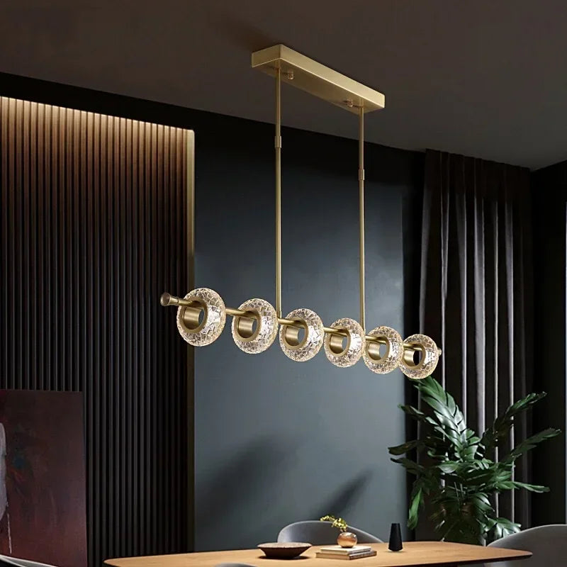 Nordic chandelier in cracked glass modern minimalist style with leds - view 2