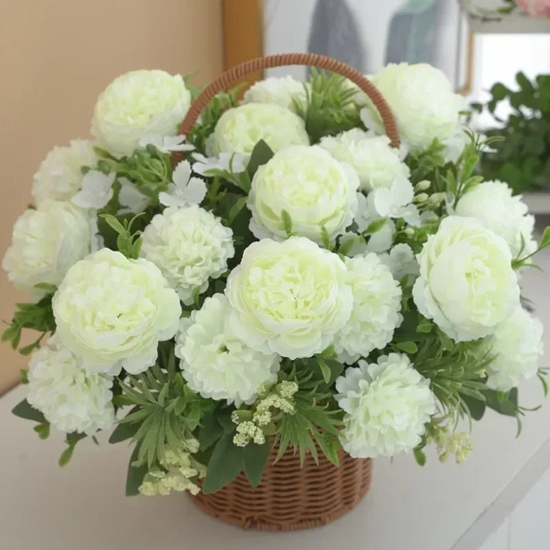 Bouquet of artificial hortensias and peonies for interior decoration - view 6